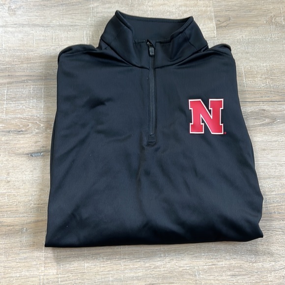 adidas Other - Men’s Nebraska Zip Longsleeve Polo